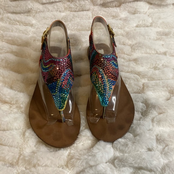 Steve Madden Bizzee Fuchsia multi colored sandals - Picture 1 of 3